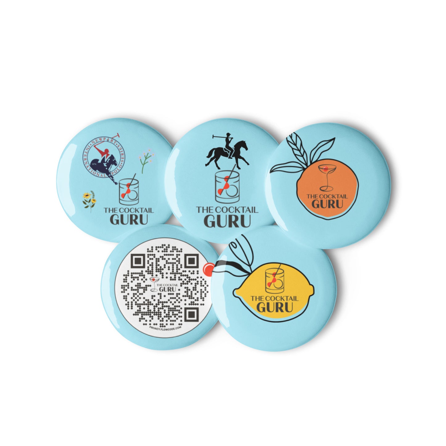 Set of pin buttons
