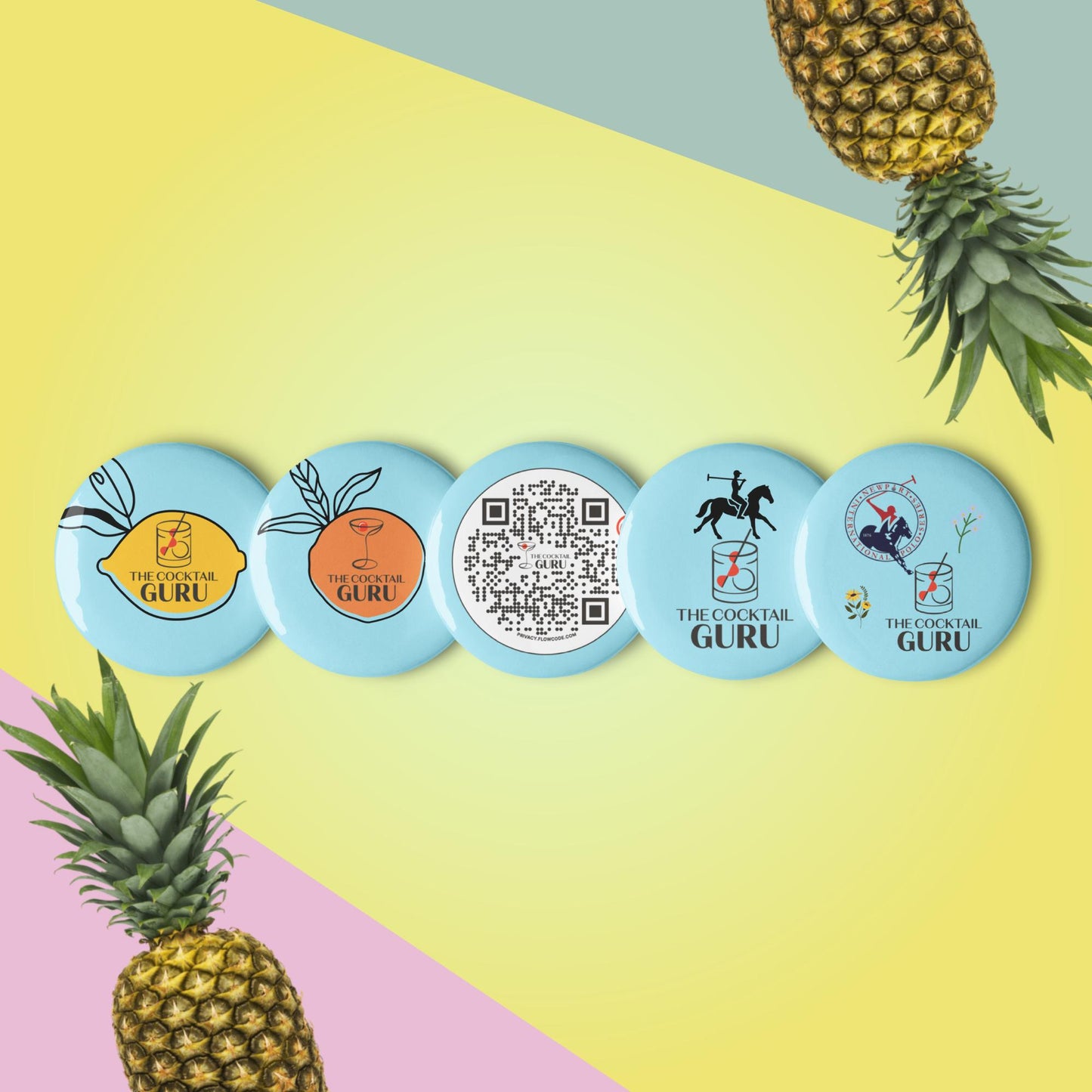 Set of Cocktail Guru Pins