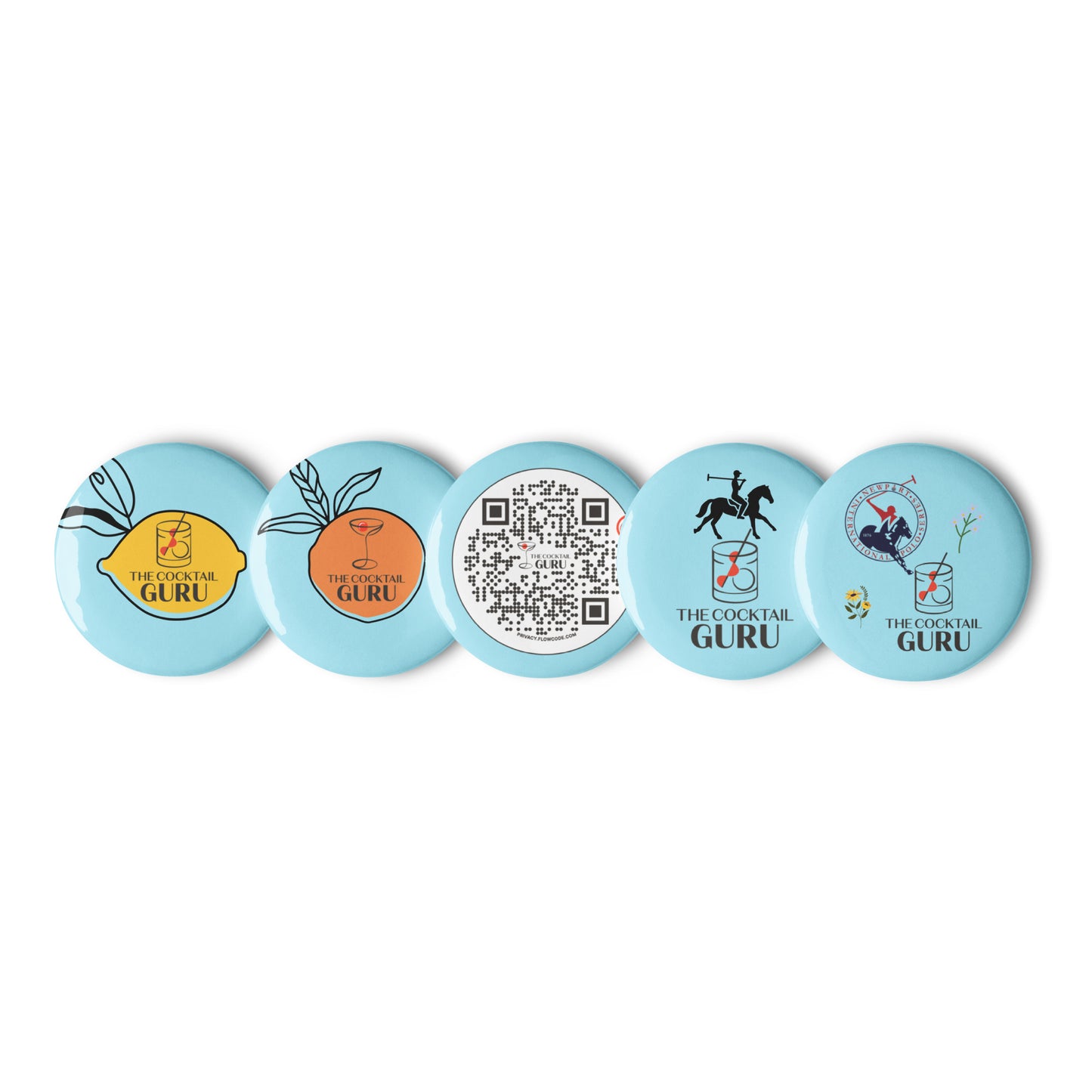 Set of pin buttons